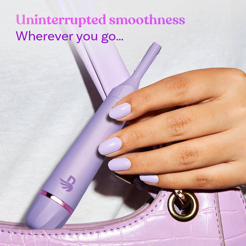 Bombae 6-in-1 Sensitive Trimmer for Women with 3 heads Trimmer 90 min Runtime 3 Length Settings (Purple)