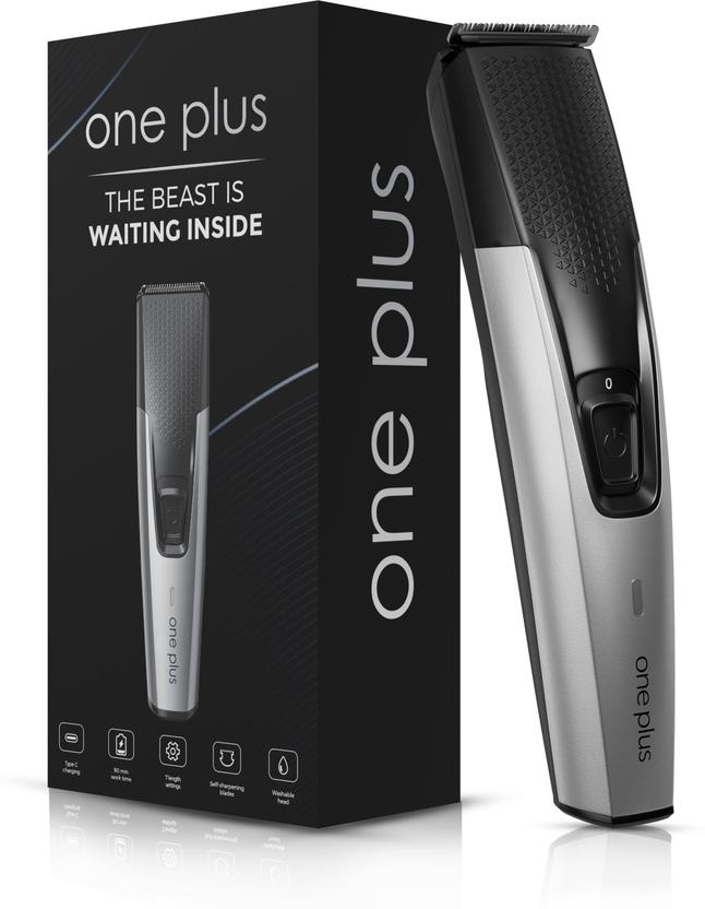 One Plus OP 535 Cordless Professional Hair Trimmer Stainless Steel Blade Waterproof Trimmer 90 min Runtime 6 Length Settings