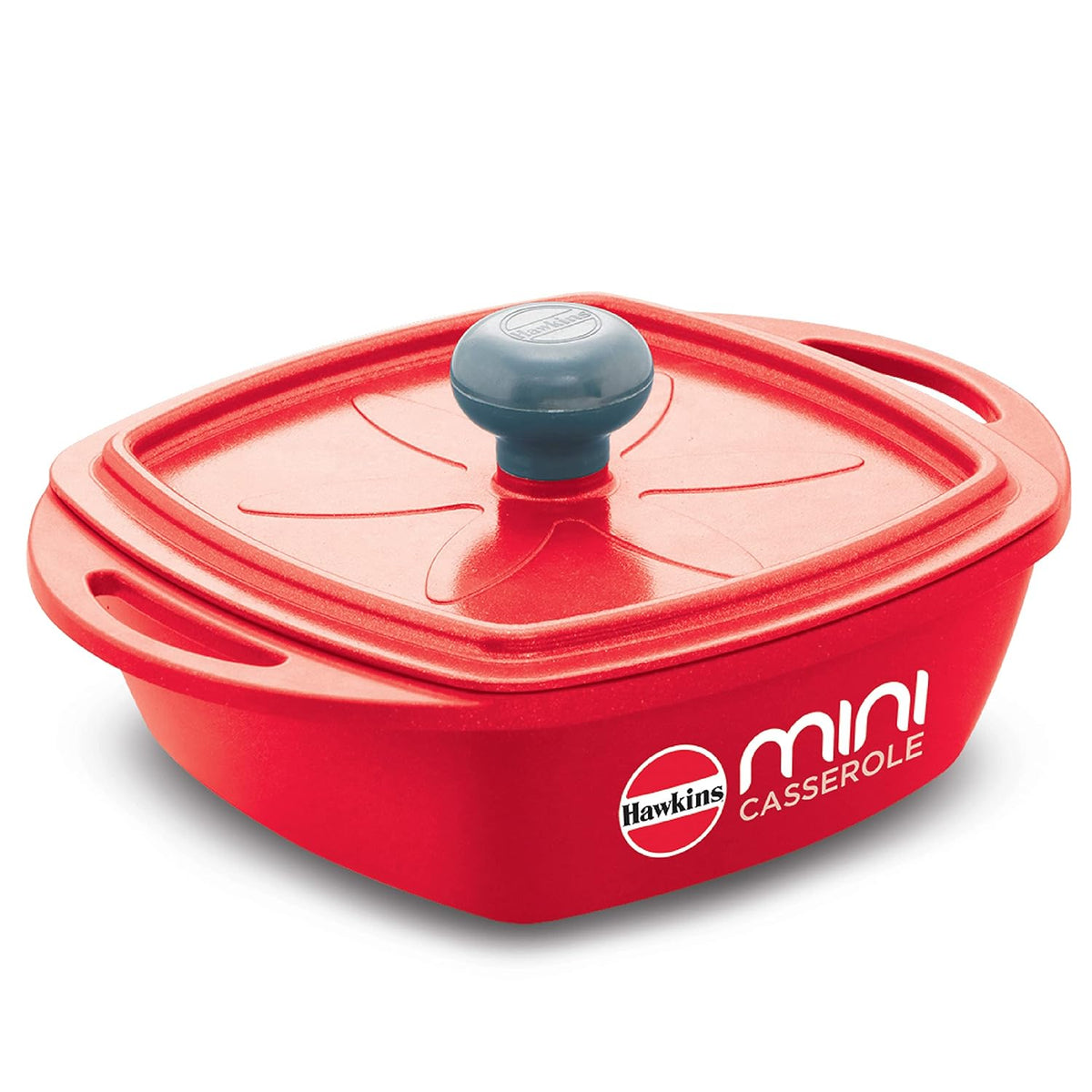 Hawkins Aluminium 0.75 liter Mini Casserole With Lid, Square Series Die-Cast Pan For Cooking, Reheating, Serving And Sto