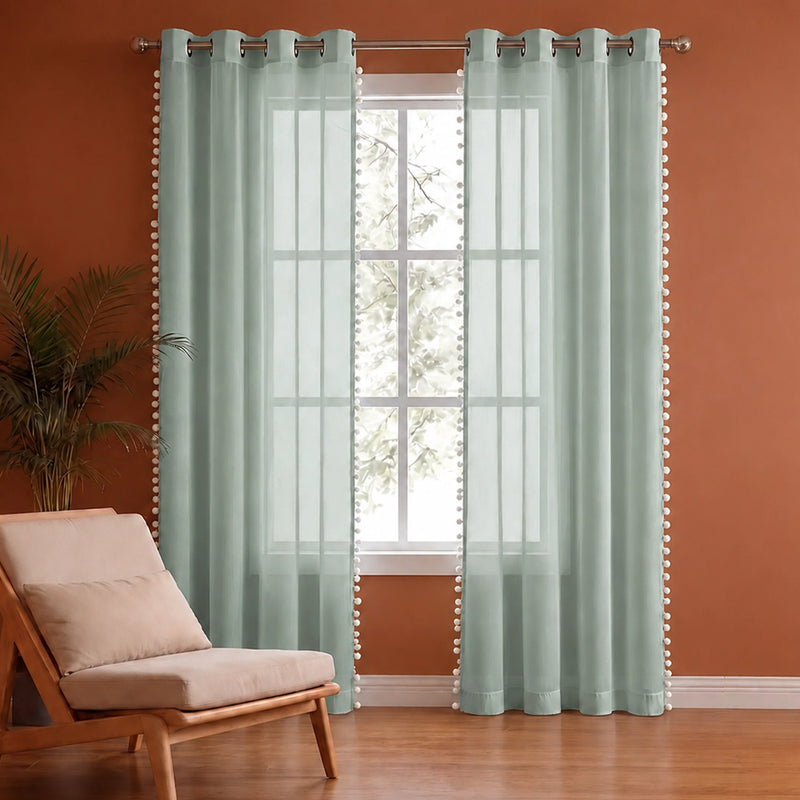 Fort Handpicked Breeze - Silver Grey Sheer Curtain-1