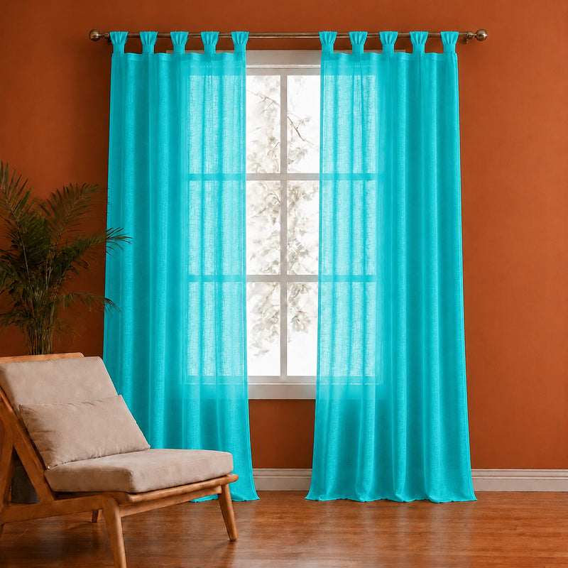 Fort Absolute - Twist Tab Top Sheer Curtain (Blue)-1