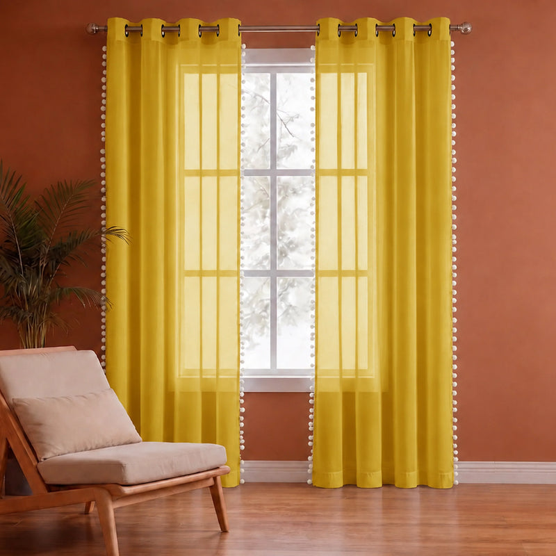 Fort Handpicked Breeze - Yellow Sheer Curtain-1