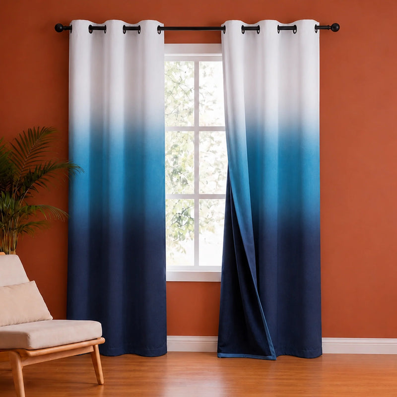 Blackout Ombre Curtain (Blue & Black)-1