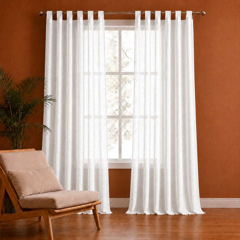 Fort Absolute - White Loop Sheer Curtain-1