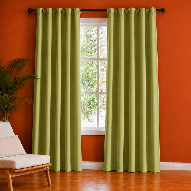 Fort Essential - Back Tab Blackout Curtain (Avacado Green)-1