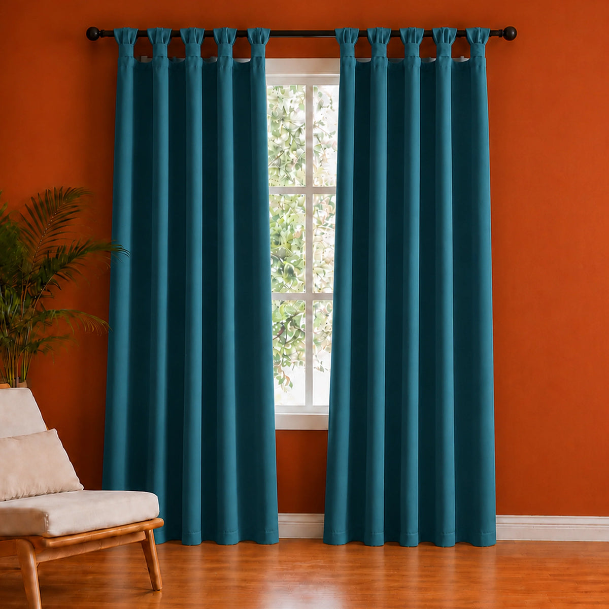 Fort Essential - Twist Tap Top Solid Blackout Curtain (Blue)-1