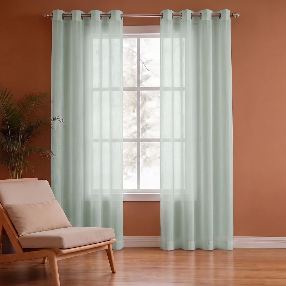 Fort Absolute - Silver Grey Sheer Curtain-1