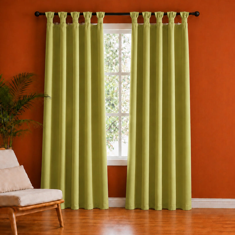 Fort Essential - Rod pocket Solid Blackout Curtain (Avocado Green)-1