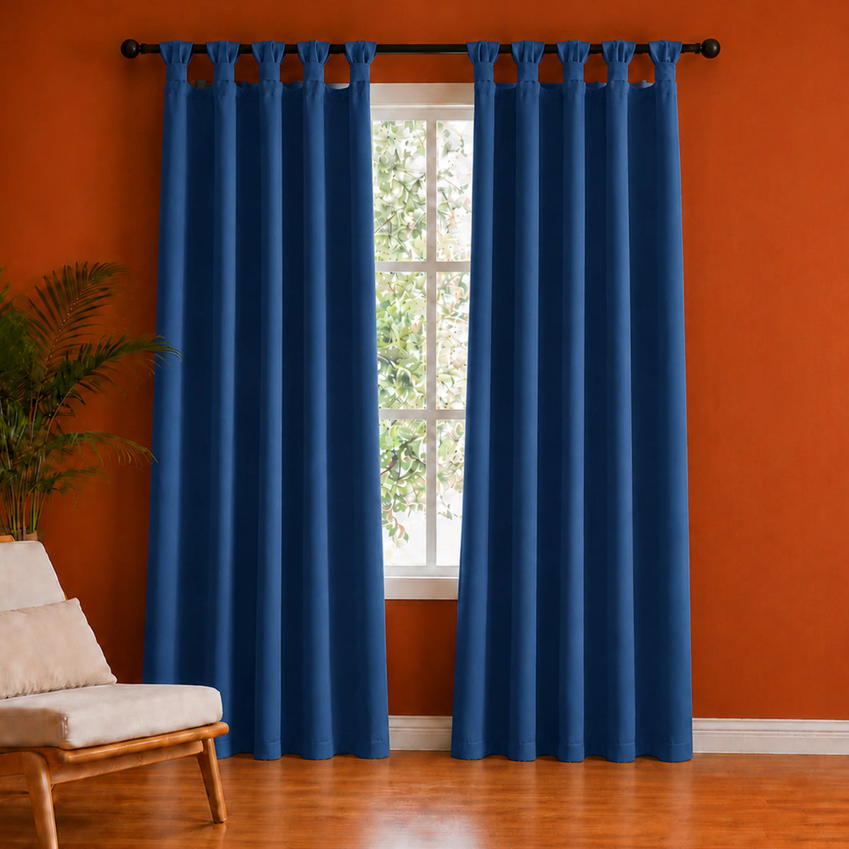 Fort Essential - Twist Tap Top Blackout Curtain (Navy Blue)-1