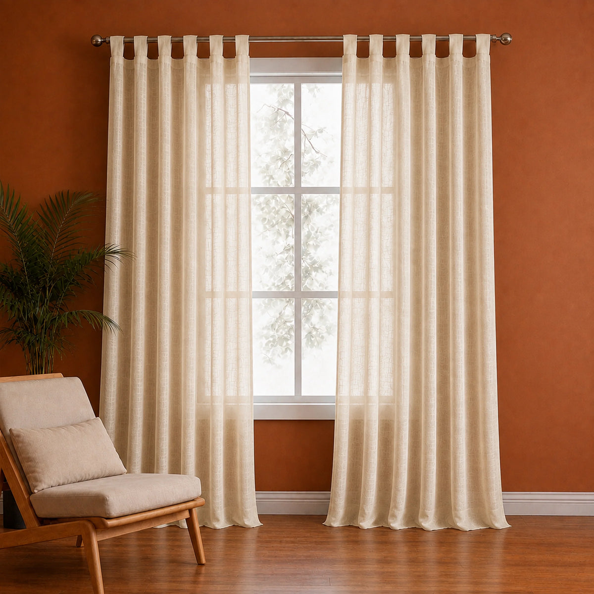 Fort Absolute - Beige Loop Sheer Curtain-1