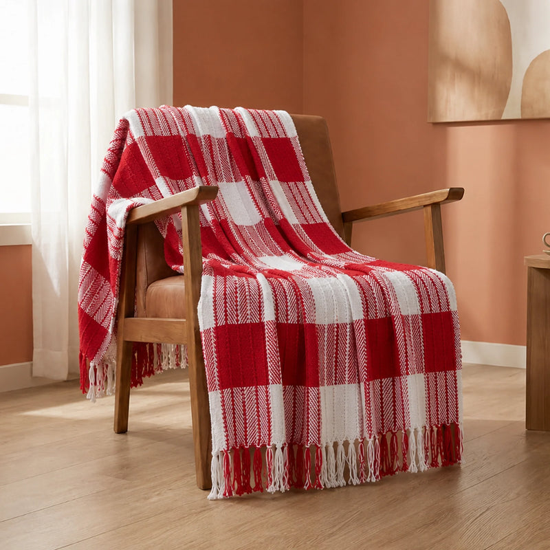 Breton Red Harlequin - Plaid Woven Throw-1
