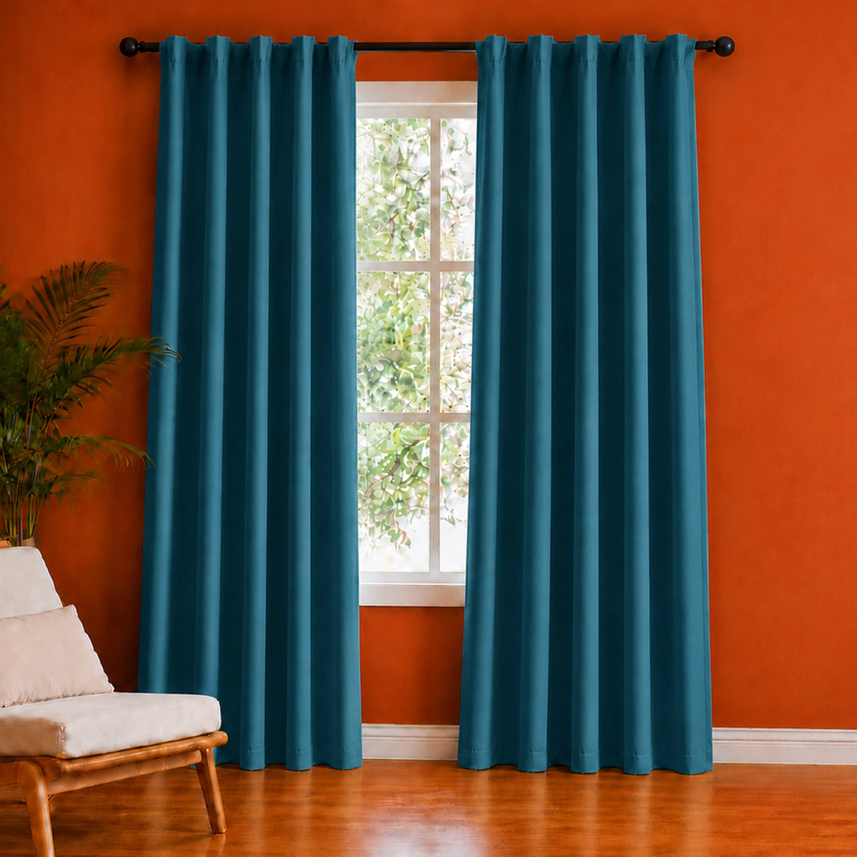 Fort Essential - Back Tab Blackout Curtain (Blue)-1