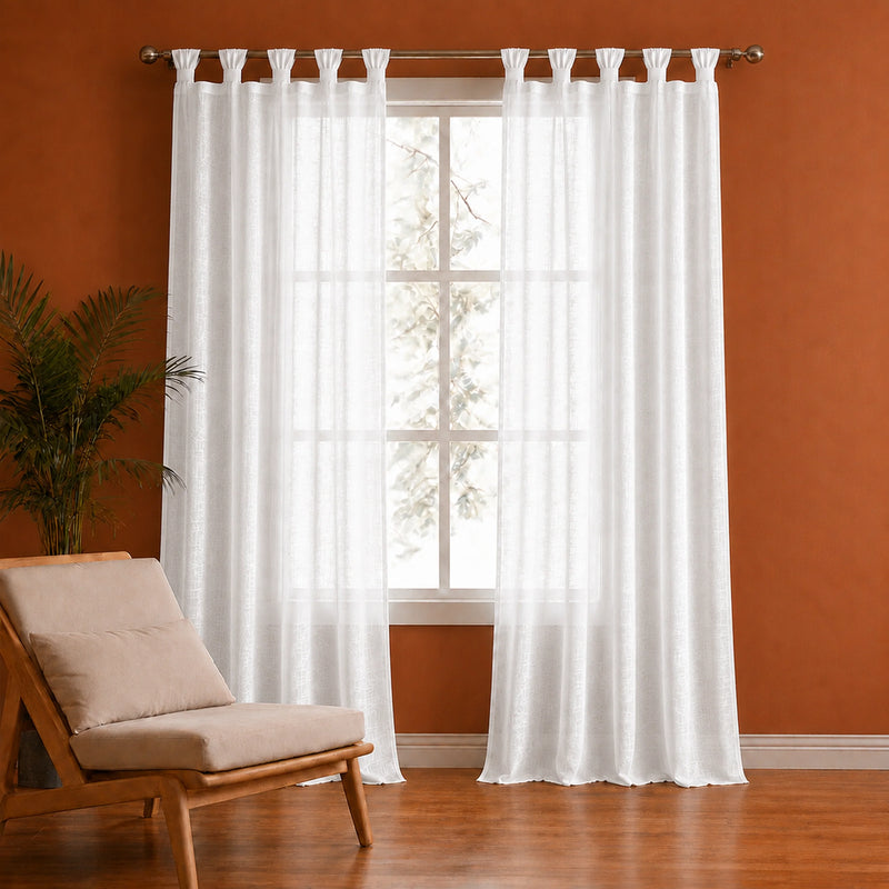 Fort Absolute - Twist Tab Top Sheer Curtain (White)-1