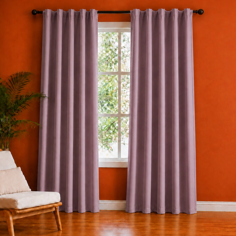 Fort Essential - Back Tab Blackout Curtain (Lavender)-1