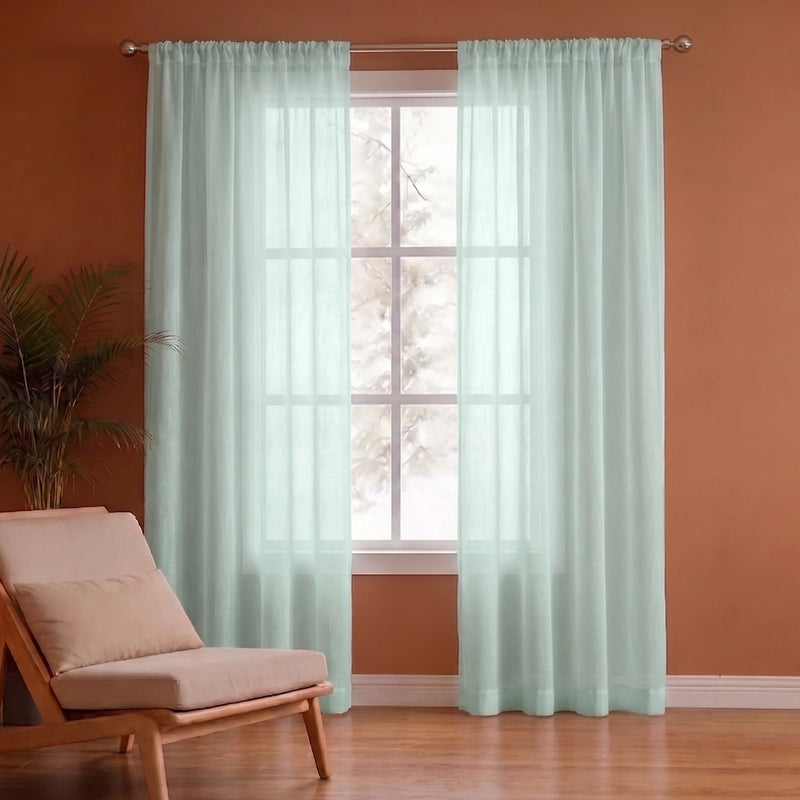 Fort Absolute - Silver Grey Rod Pocket Sheer Curtain-1
