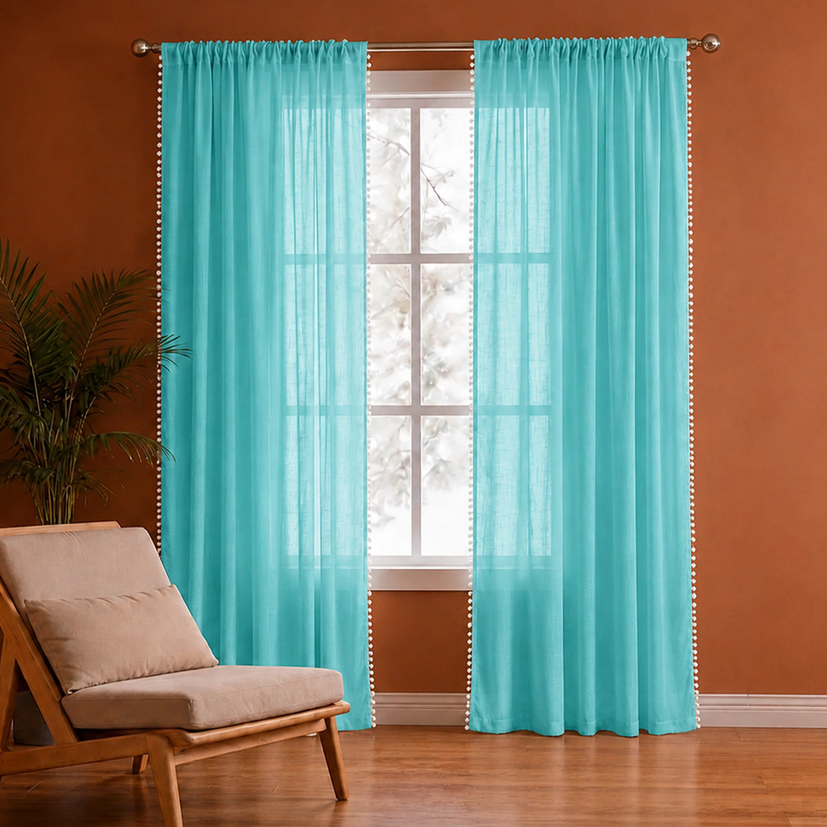 Fort Handpicked Breeze - Celeste Rod Pocket Sheer Curtain-1