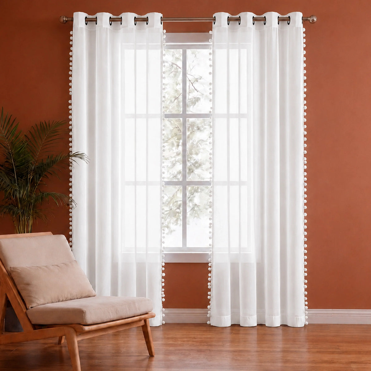 Fort Handpicked Breeze - White Sheer Curtain-1