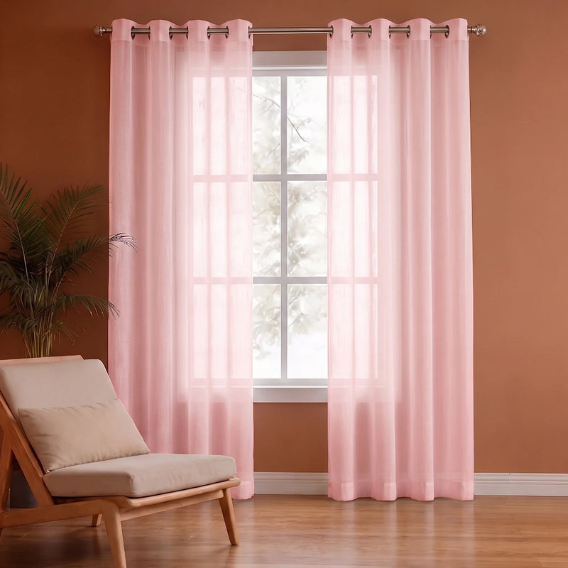Fort Absolute - Pink Sheer Curtain-1