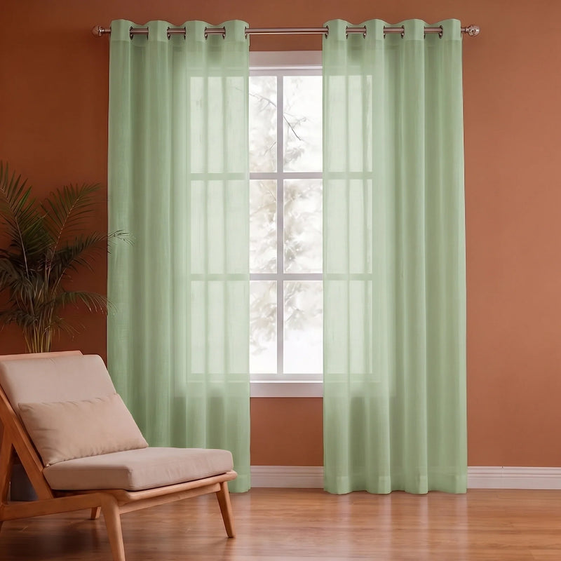 Fort Absolute - Solid Sheer Curtain (Mint Green)-1