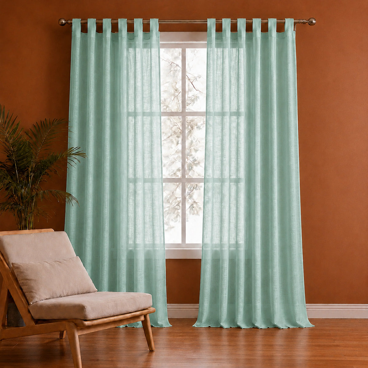 Fort Absolute - Silver Grey Loop Sheer Curtain-1