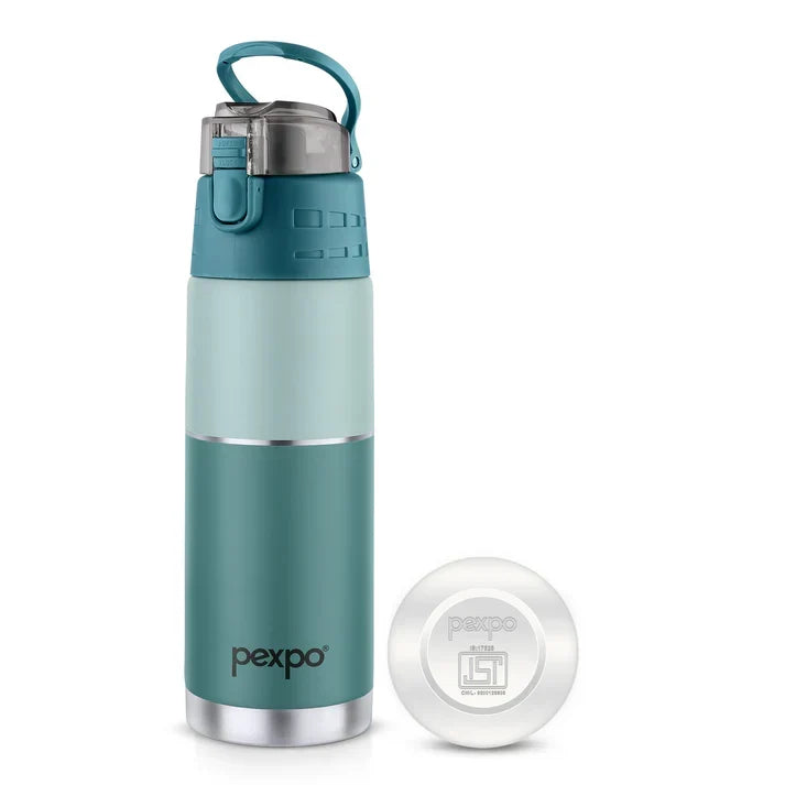 Pexpo Cardio Hot & Cold Water Bottle | Green | Double Wall | 850 ml