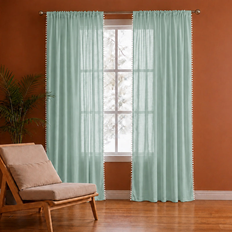 Fort Handpicked Breeze - Silver Grey Rod Pocket Sheer Curtain-1