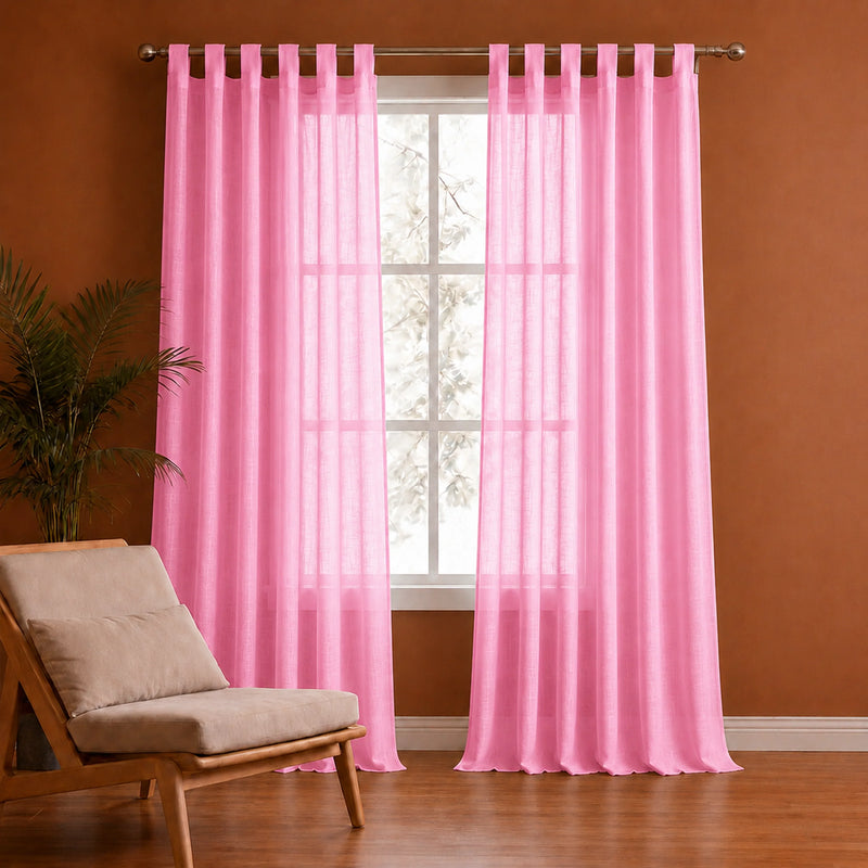 Fort Absolute - Pink Loop Sheer Curtain-1
