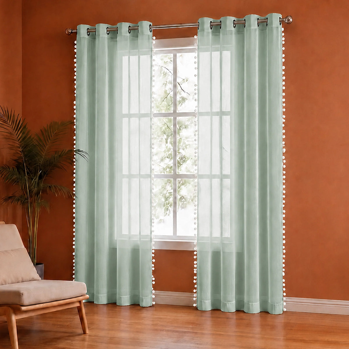 Fort Handpicked Breeze - Silver Grey Sheer Curtain-2