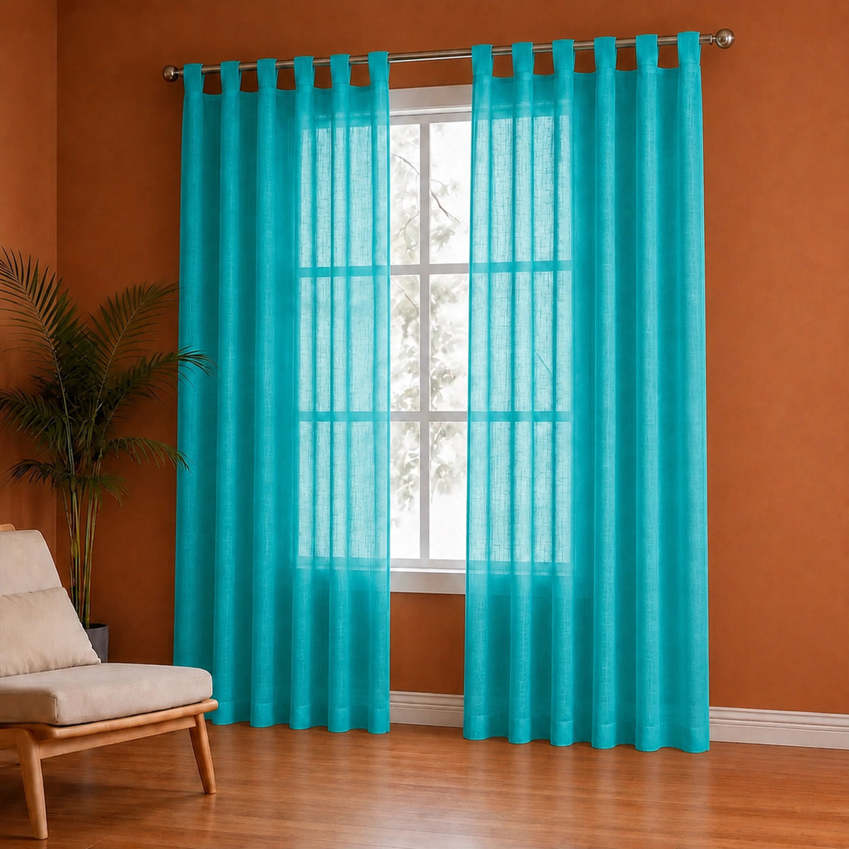 Fort Absolute - Blue Loop Sheer Curtain-2