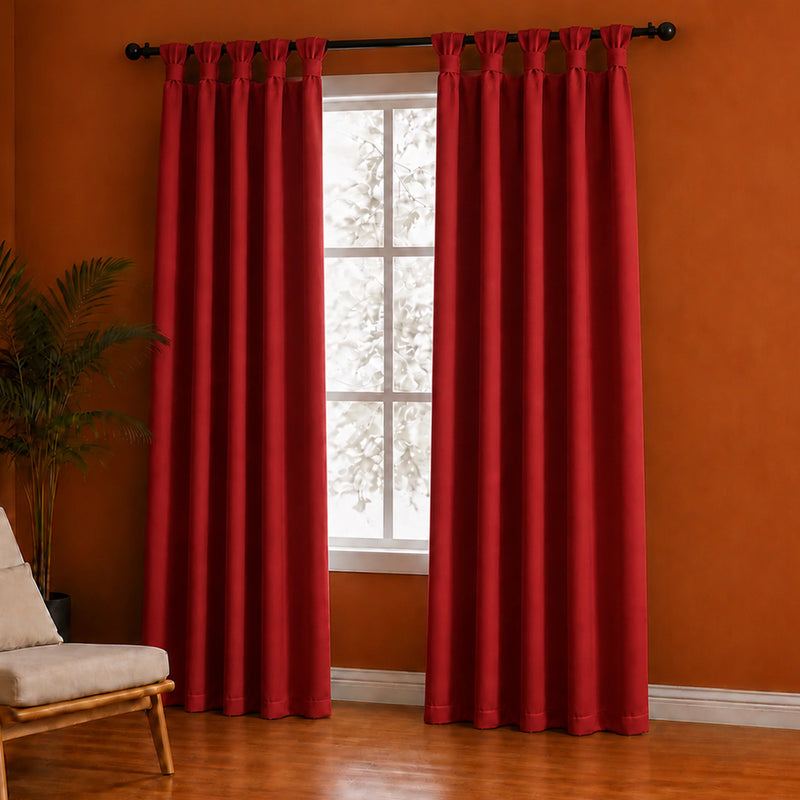 Fort Essential - Twist Tap Top Blackout Curtain (Maroon)-2