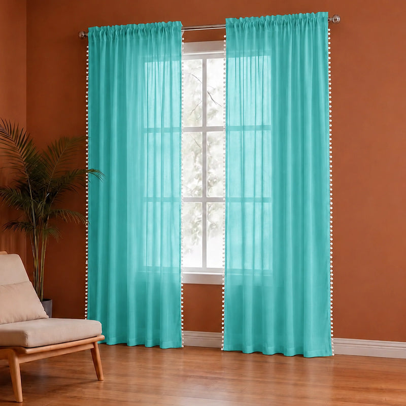 Fort Handpicked Breeze - Celeste Rod Pocket Sheer Curtain-2