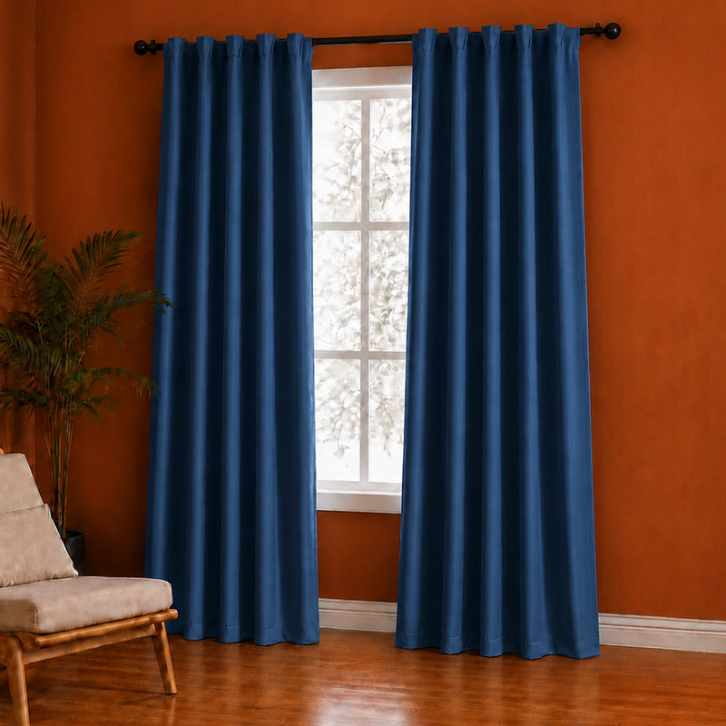 Fort Essential - Back Tab Blackout Curtain (Navy Blue)-2