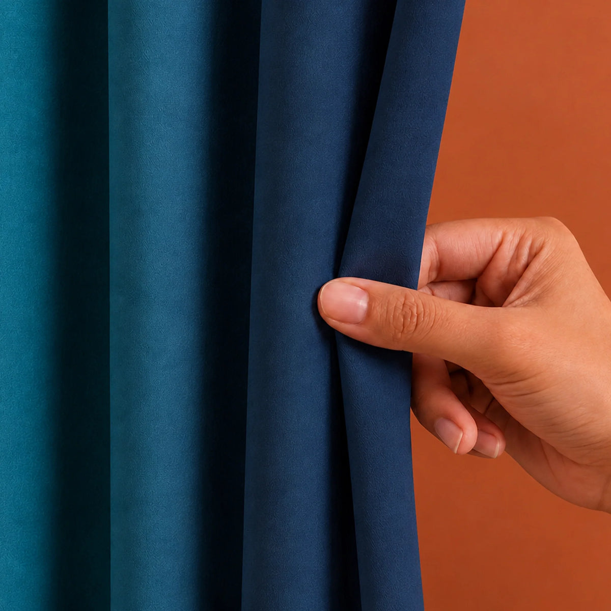 Blackout Ombre Curtain (Turquoise & Blue)-2