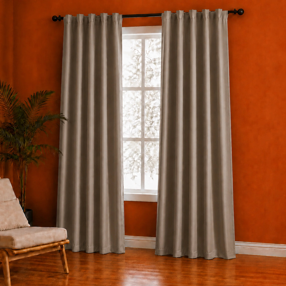 Fort Essential - Back Tab Blackout Curtain (English Grey)-2