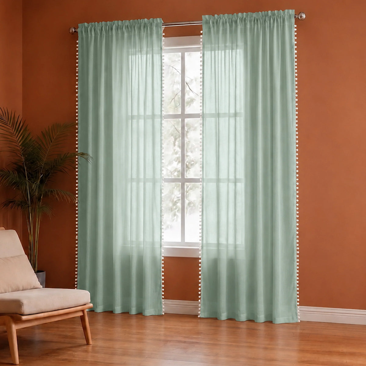 Fort Handpicked Breeze - Silver Grey Rod Pocket Sheer Curtain-2