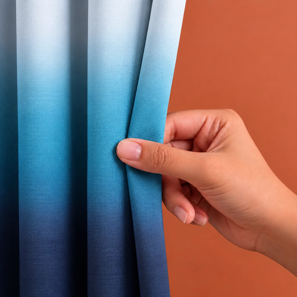 Blackout Ombre Curtain (Blue & Black)-2