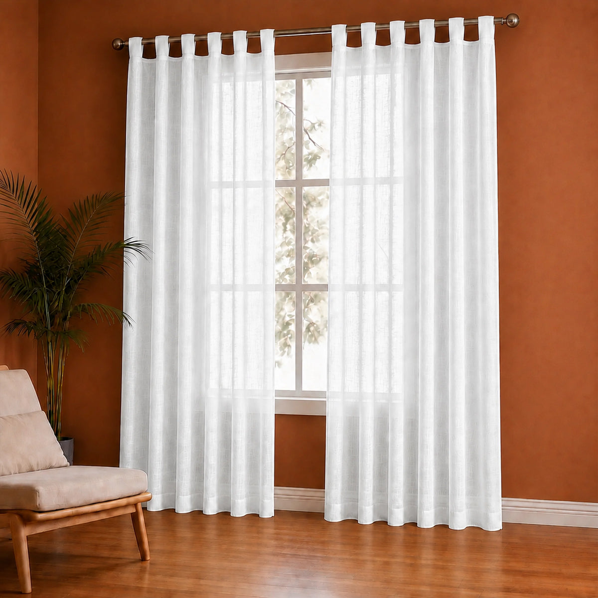 Fort Absolute - White Loop Sheer Curtain-2
