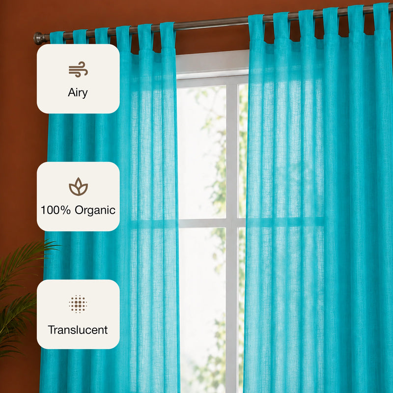 Fort Absolute - Blue Loop Sheer Curtain-3