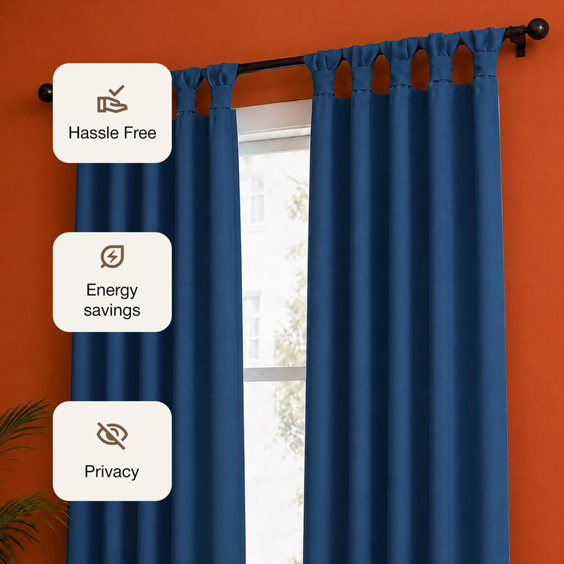 Fort Essential - Twist Tap Top Blackout Curtain (Navy Blue)-3