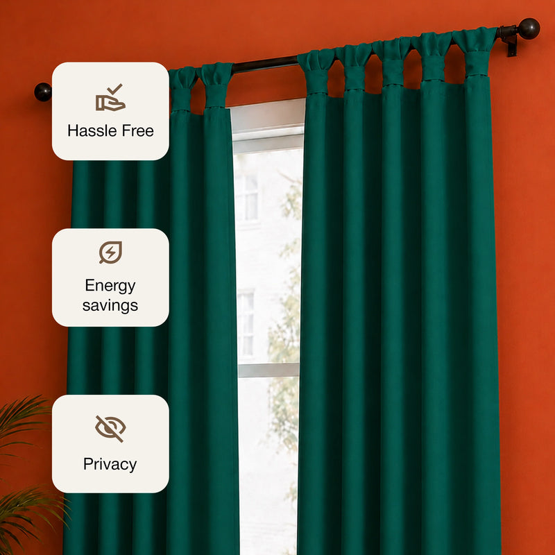 Fort Essential - Twist Tap Top Blackout Curtain (Rama Green)-3