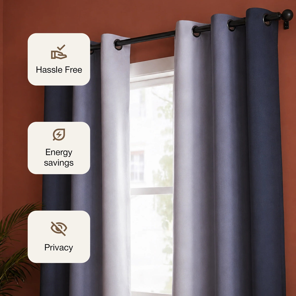 Blackout Ombre Curtain (Grey & Black)-3