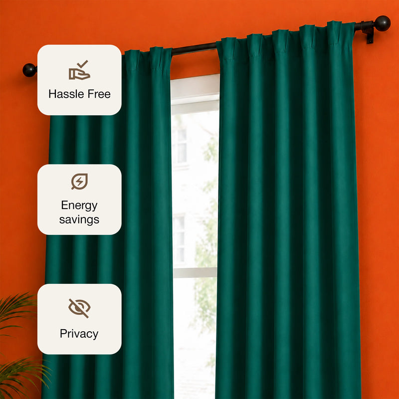 Fort Essential - Back Tab Blackout Curtain (Rama Green)-3