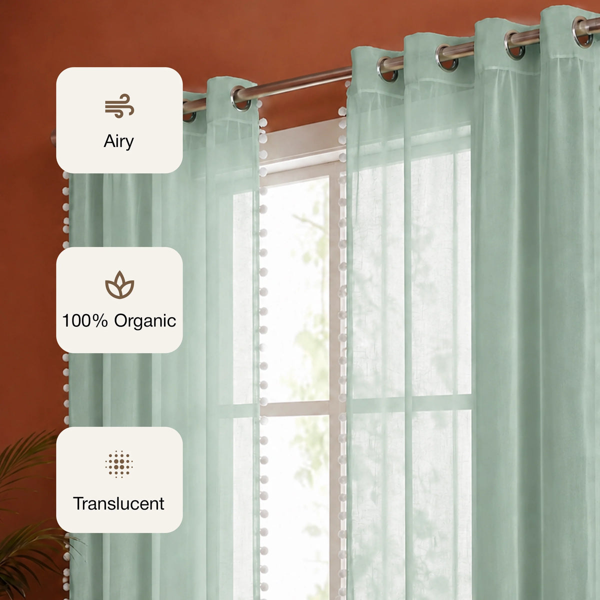 Fort Handpicked Breeze - Silver Grey Sheer Curtain-3