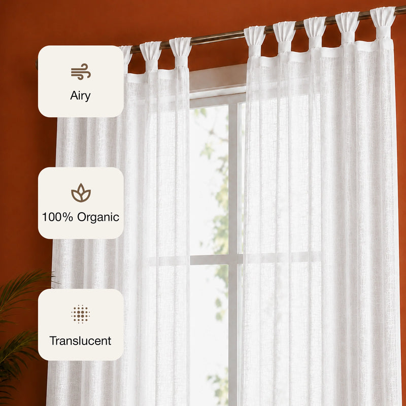 Fort Absolute - Twist Tab Top Sheer Curtain (White)-3