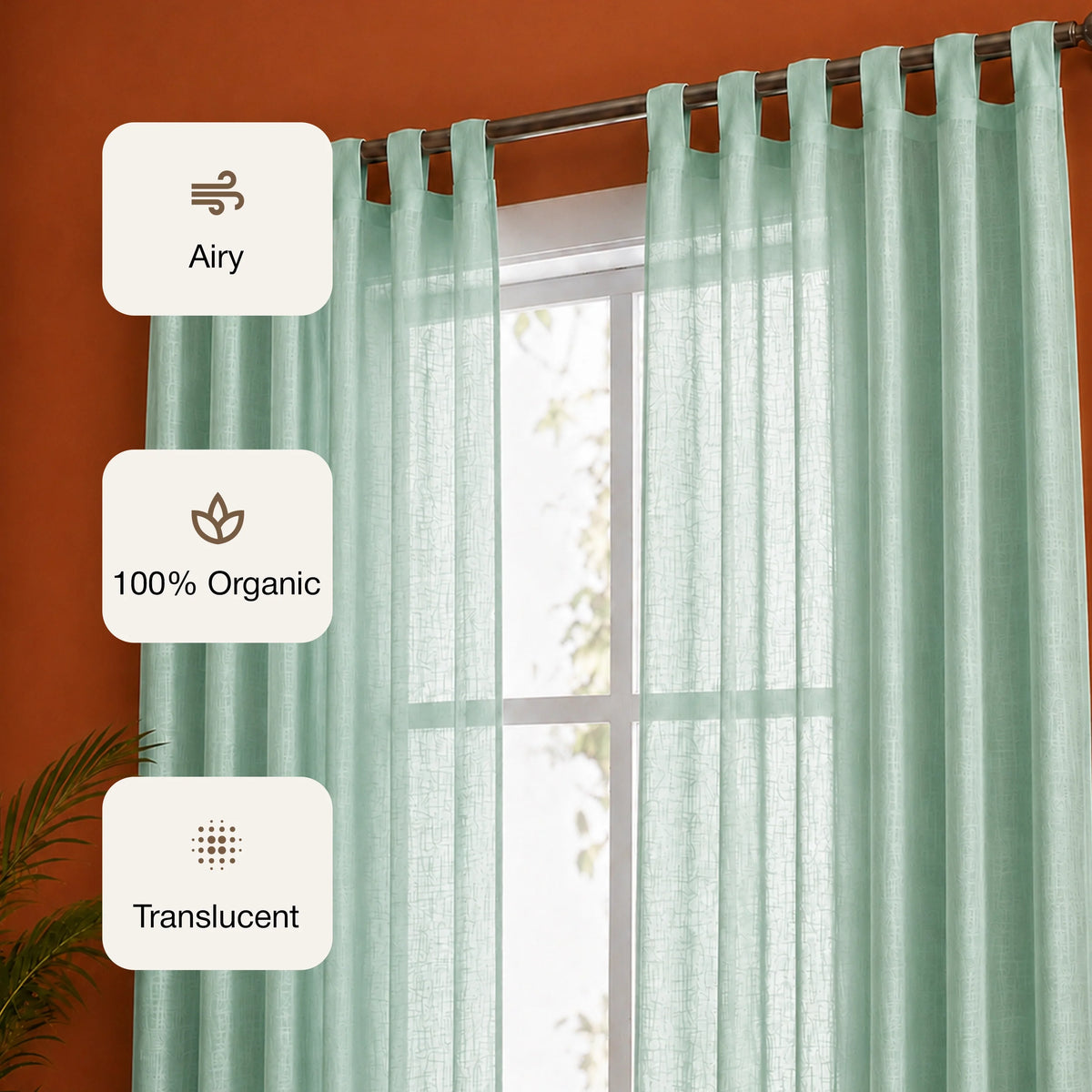 Fort Absolute - Silver Grey Loop Sheer Curtain-3