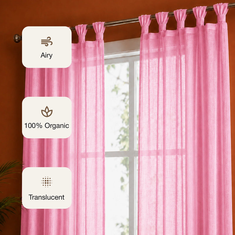 Fort Absolute - Twist Tab Top Sheer Curtain (Pink)-3