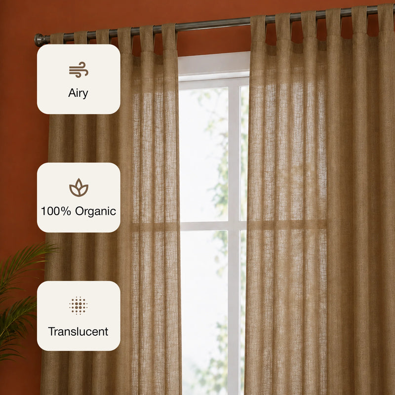 Fort Absolute - Dark Brown Loop Sheer Curtain-3
