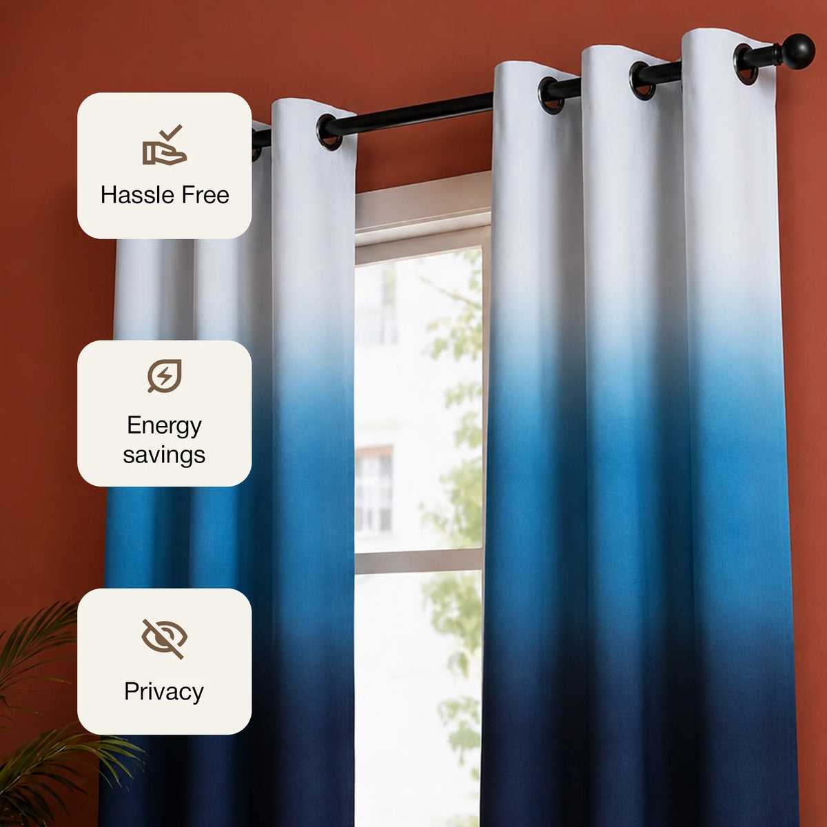 Blackout Ombre Curtain (Blue & Black)-3