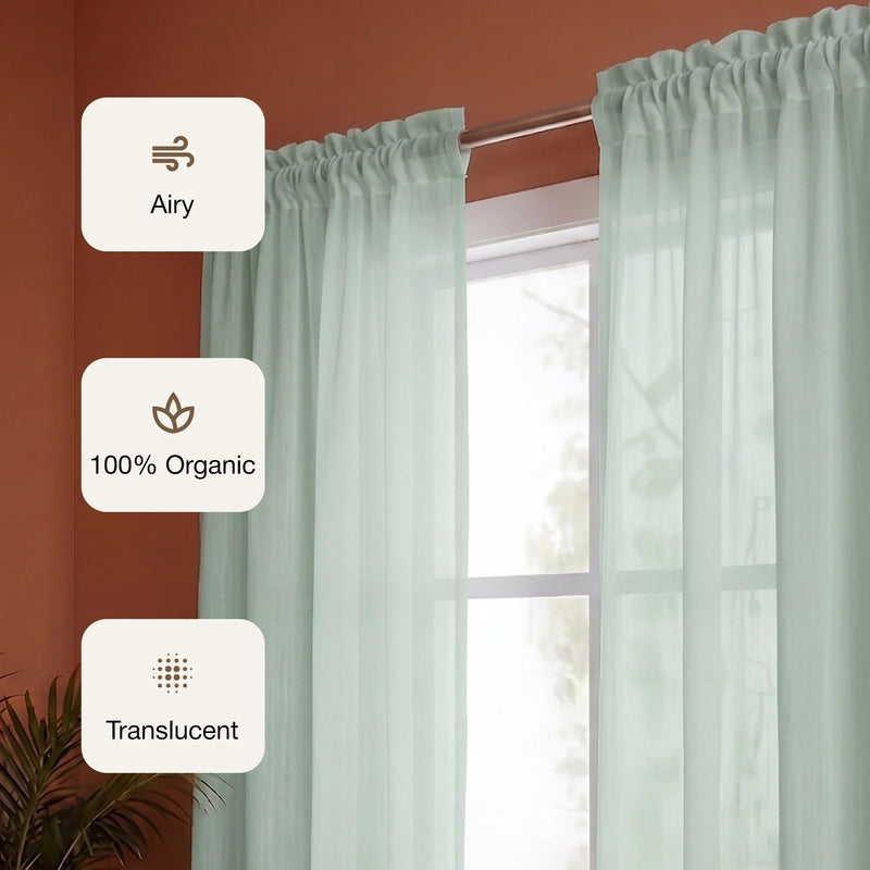 Fort Absolute - Silver Grey Rod Pocket Sheer Curtain-2