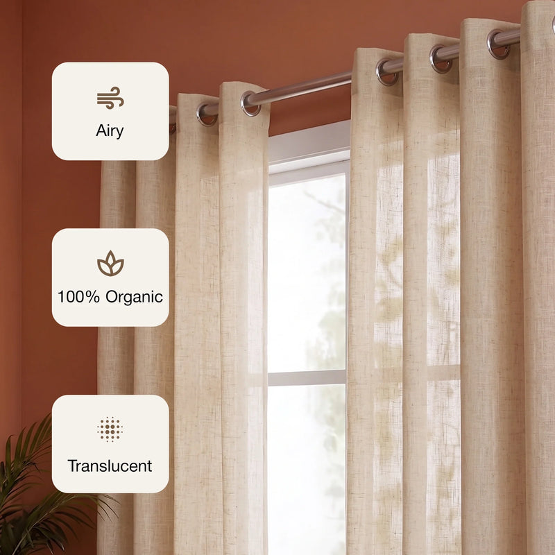 Fort Absolute - Beige Sheer Curtain-3